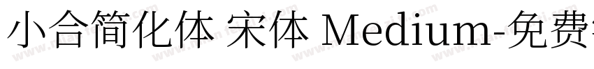 小合简化体 宋体 Medium字体转换